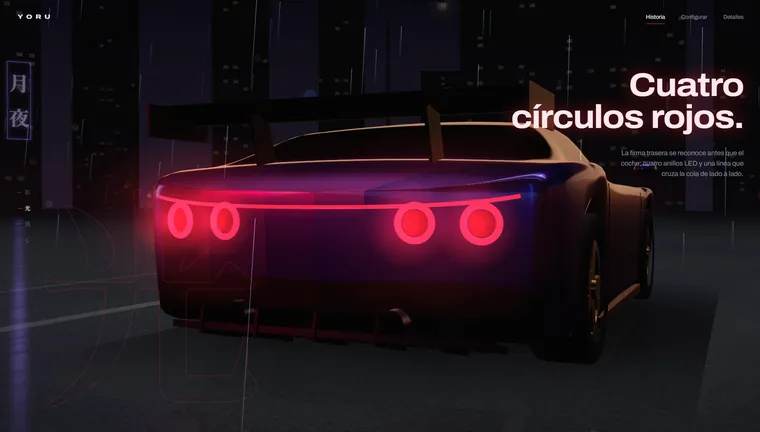 Capítulo “Cuatro círculos rojos” con las luces traseras del auto encendidas